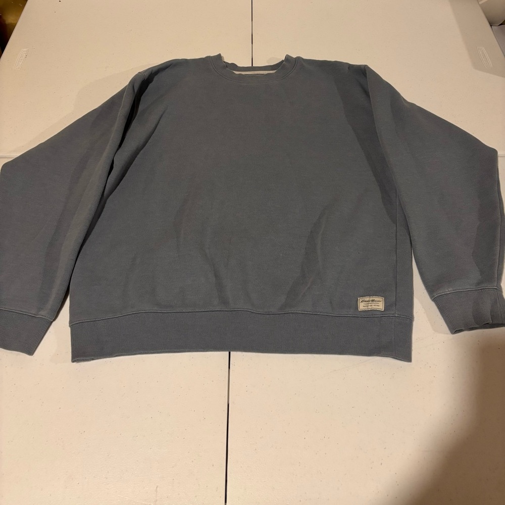 Eddie Bauer Light Blue Crewneck Pullover Casual Sweatshirt Men’s Size L